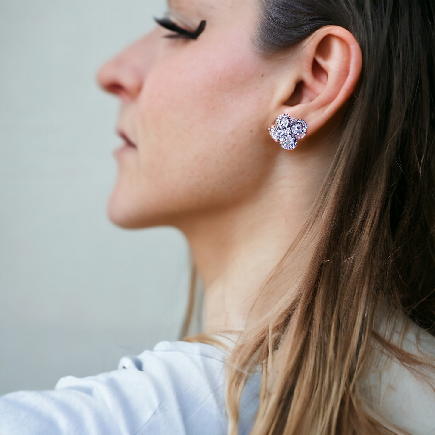 Crystal Cross Earrings.